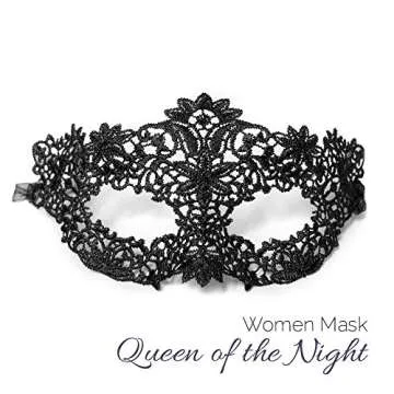 ForUnique Masquerade Mask for Couples Women and Men - 3 Pack Venetian Gold and Black Lace, Mardi Gras Mask