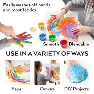 ARTEZA 30 Finger Paint Set, 1 fl oz, Non-Toxic Washable Finger Paint Kit for Kids, Art Supplies for Kids