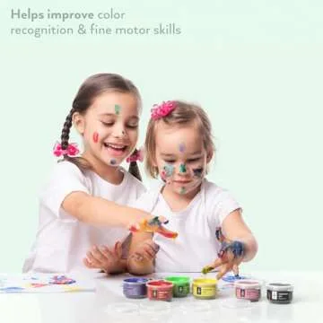 ARTEZA 30 Finger Paint Set, 1 fl oz, Non-Toxic Washable Finger Paint Kit for Kids, Art Supplies for Kids