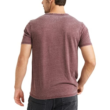 Stylish Lucky Brand Men's Burnout Notch Neck Tee Shirt