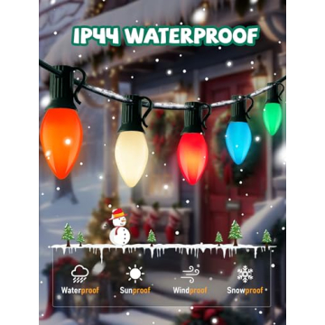 Romasaty C7 Christmas Lights 25Ft for Outdoor & Indoor