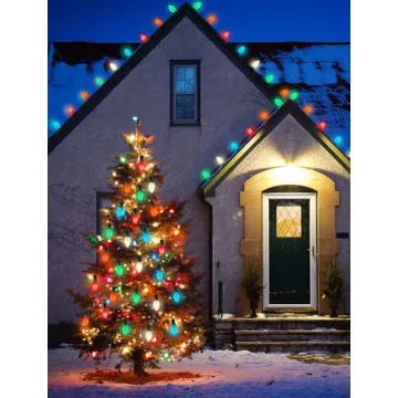 Romasaty C7 Christmas Lights 25Ft for Outdoor & Indoor