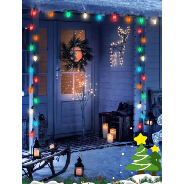 Romasaty C7 Christmas Lights 25Ft for Outdoor & Indoor