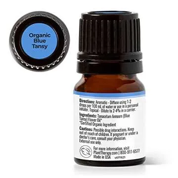 Plant Therapy Organic Blue Tansy Essential Oil 100% Pure, Undiluted, Natural Aromatherapy, Therapeutic Grade 2.5 mL (1/12 oz)