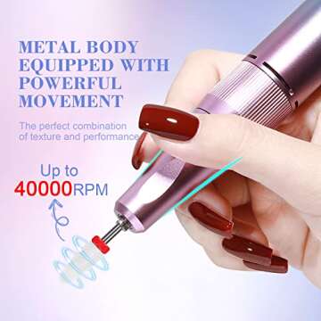 SAVILAND 40000RPM Portable Nail Drill for Home Manicures