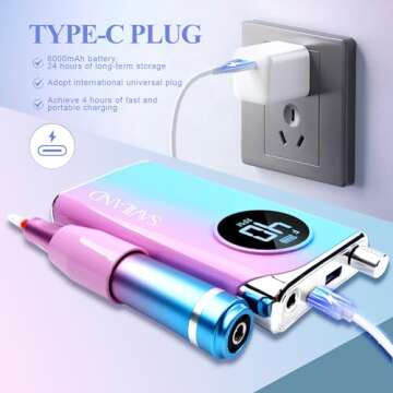 SAVILAND 40000RPM Portable Nail Drill for Home Manicures