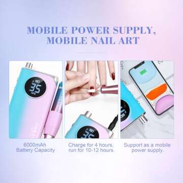 SAVILAND 40000RPM Portable Nail Drill for Home Manicures