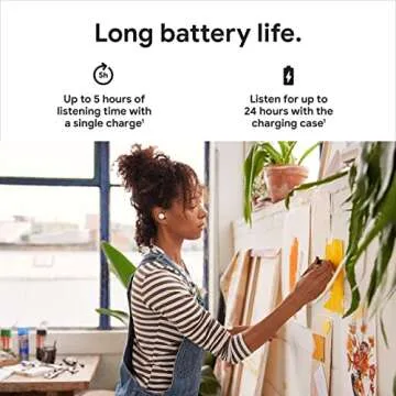 Google Pixel Buds A-Series True Wireless In-Ear Headphones - White (Renewed)