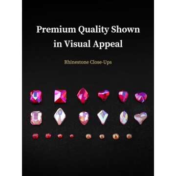AMLAVIFISH Rhinestones for Nails, 6080Pcs Pink Nail Art Rhinestones Kit, 3D Flatback Crystals Diamon...