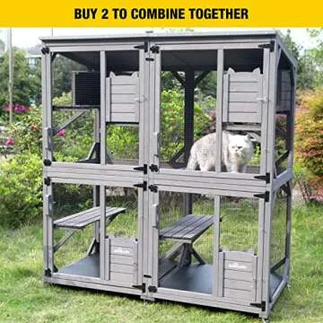 Aivituvin Cat Outdoor Catio House with Wheels 70.9"