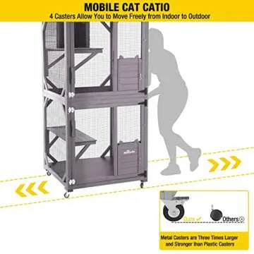 Aivituvin Cat Outdoor Catio House with Wheels 70.9"