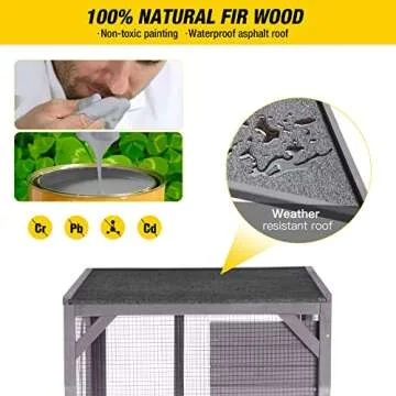 Aivituvin Cat Outdoor Catio House with Wheels 70.9"