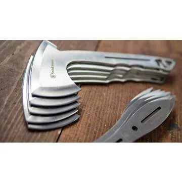 Smith & Wesson 8in Throwing Knives and 10in Axes Combo with Full Tang Stainless Steel Design, Bottle Opener and Nylon Sheaths for Recreation and Competition