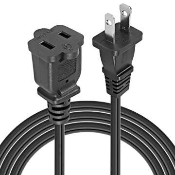 US AC Power Extension Cable Cord SPT-2 16AWG/2C 125V 13A 2-Prong Polarized Male to Female Extension Cord for NEMA 1-15P to NEMA 1-15R (10 ft, Black)