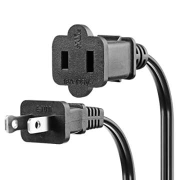 US AC Power Extension Cable Cord SPT-2 16AWG/2C 125V 13A 2-Prong Polarized Male to Female Extension Cord for NEMA 1-15P to NEMA 1-15R (10 ft, Black)
