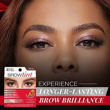 Ardell Brow Tint Kit Dark Brown - Semi-Permanent Eyebrow Dye, Long-Lasting Brow Color with Natural Extracts, Complete Eyebrow Tint Set, 1 Pack