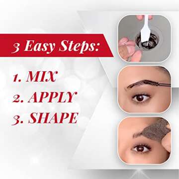 Ardell Brow Tint Kit Dark Brown - Semi-Permanent Eyebrow Dye, Long-Lasting Brow Color with Natural Extracts, Complete Eyebrow Tint Set, 1 Pack