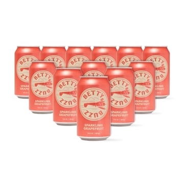 Betty Buzz Sparkling Grapefruit - Premium Soda by Blake Lively (12 Cans)