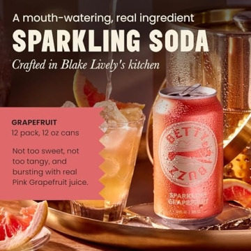 Betty Buzz Sparkling Grapefruit - Premium Natural Soda