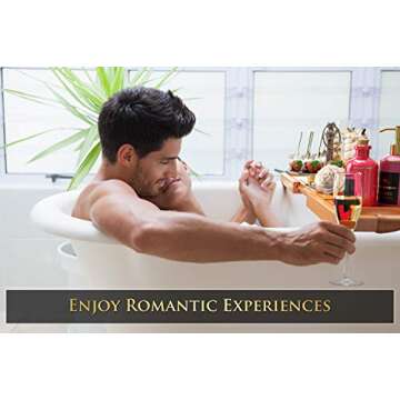 Premium Bathtub Tray [The Longest Bamboo Bath Tray] Bathtub Caddy with Wooden Book Holder, Special Slots for Candles, Wine, Phone, Gift Packaging Included