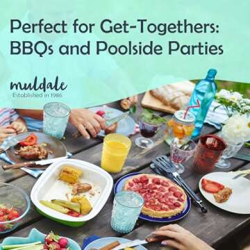 Muldale Vintage Plastic Drinking Glasses Set of 6 - Boho Style