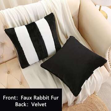 Ikuoic Black and White Throw Pillow Covers Set of 2