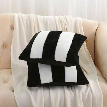 Ikuoic Black and White Throw Pillow Covers Set of 2