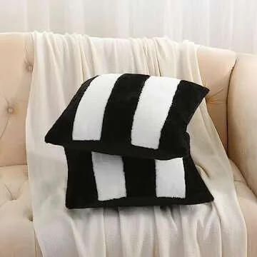 Ikuoic Black and White Throw Pillow Covers Set of 2
