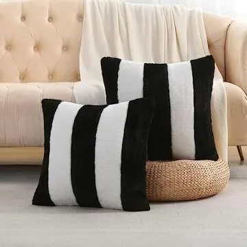 Ikuoic Black and White Throw Pillow Covers Set of 2
