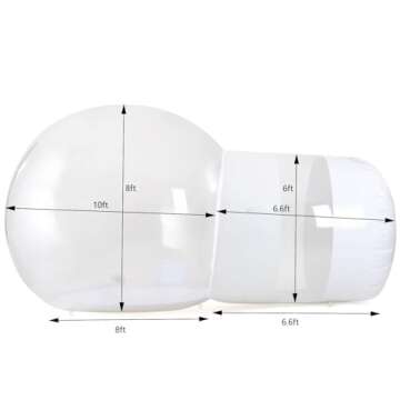 Inflatable Bubble Camping Tent 10ft Commercial Grade Outdoor Clear Dome Camping Cabin Bubble Tent wi...