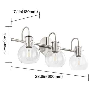 SOLFART Modern Glass Shade Vanity Lights for Bathrooms