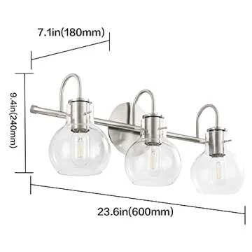 SOLFART Modern Glass Shade Vanity Lights for Bathrooms