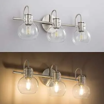 SOLFART Modern Glass Shade Vanity Lights for Bathrooms