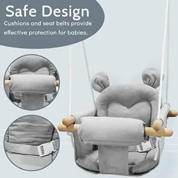 GFU Baby Swing, Canvas Baby Swings for Infants, Secure Baby Swing Outdoor, Toddler Swing for Indoors...