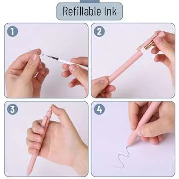 Mr. Pen- Retractable Gel Pens with Rose Gold Ring and Ball, 6 Pack, Morandi Barrels, Japanese Black Gel Pens, Fast Dry, Gel Pens Fine Point 0.5mm, Smooth Writing Aesthetic Pens for Journaling