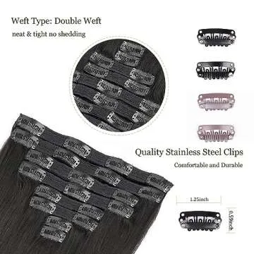 Human Hair Clip in Hair Extensions,120g 8pcs Lace Clip in Human Hair Extensions #1B Natural Black 20Clips in Real Hair Extensions 18inch Clip In Hair Extensions for Women