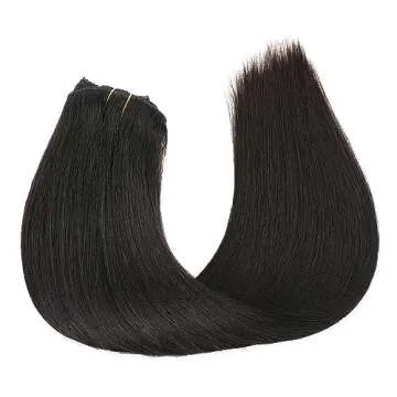 Human Hair Clip in Hair Extensions,120g 8pcs Lace Clip in Human Hair Extensions #1B Natural Black 20Clips in Real Hair Extensions 18inch Clip In Hair Extensions for Women