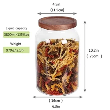 1 Gallon Glass Jar with Airtight Lid and Anti-Skid Bottom