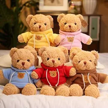 Adorable BSVOME 11.8 inch Teddy Bear - Soft Plush with Hoodie for Boys and Girls