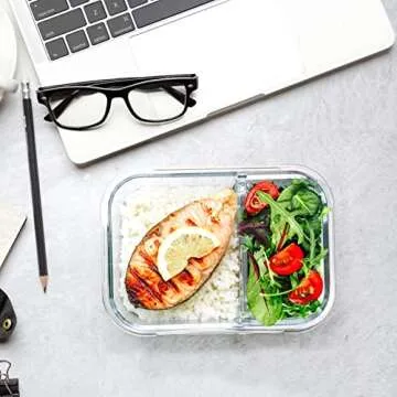 M MCIRCO Glass Meal Prep Containers - 5-Pack, 36 Oz, Airtight