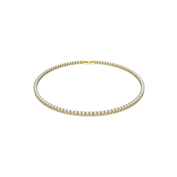 Swarovski Tennis Deluxe All-Around Tennis Necklace with Clear Crystals on a Gold-Tone Plated Setting...