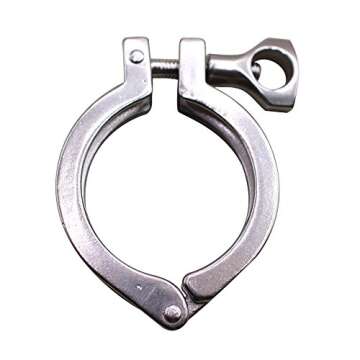 DERNORD Stainless Steel Sanitary Clamp Single Pin Tri Clamps Clover (Tube OD: 2")