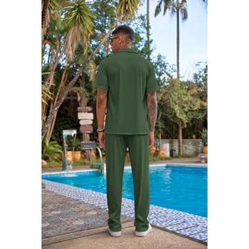 COOFANDY Men's Casual Short Sleeve Summer Outfit Set