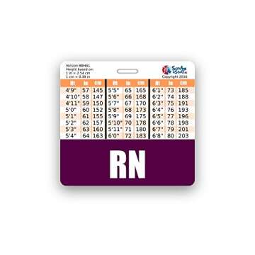 RN Purple Badge Buddy Horizontal w/Height & Weight Conversions