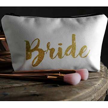 TriBride Bride Tribe team bride Makeup Bag Bridesmaid Proposal Gifts Bride Tribe Bags Pink Bridal Shower Wedding Party Cosmetic Bag Toiletry Bag Accessorie
