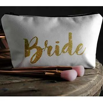 TriBride Bride Tribe team bride Makeup Bag Bridesmaid Proposal Gifts Bride Tribe Bags Pink Bridal Shower Wedding Party Cosmetic Bag Toiletry Bag Accessorie