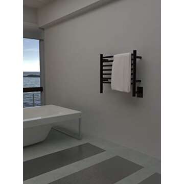Amba Jeeves HSMB Model H-Straight 7-Bar Hardwired Towel Warmer in Matte Black