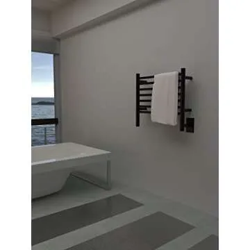 Amba Jeeves HSMB Model H-Straight 7-Bar Hardwired Towel Warmer in Matte Black