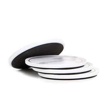 Sugar & Cloth Coaster Set, Marble Melamine with Gold Trim, 8 Count