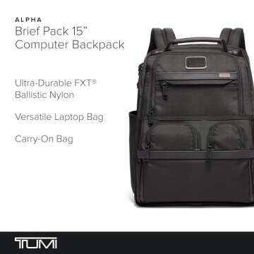 TUMI - Alpha Compact Laptop Bag Brief Pack - Travel Laptop Backpack for Business Tracer - Ballistic ...